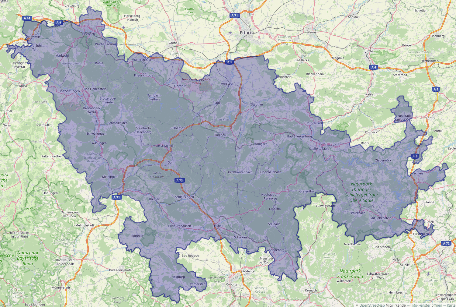 Thüringer Wald - Gebiet